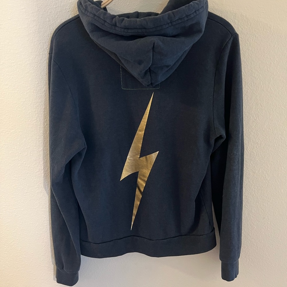 Aviator Nation lightning bolt hoodie blue gold M
